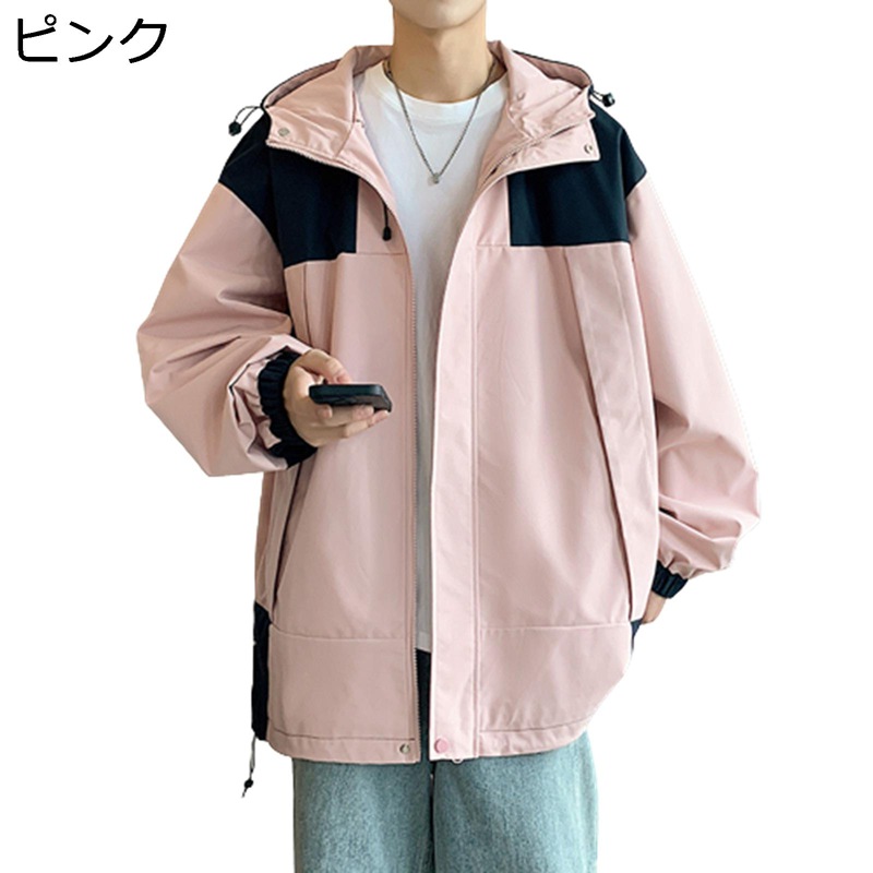 ウインドブレーカー ジャケット メンズ フード付き カーゴジャケット カジュアル ゆったり ジャンパー ブルゾンアウター 薄手 防風 ジップアップ オシャレ 大きいサイズ コート デイリー キャンプ バイク 6,596円