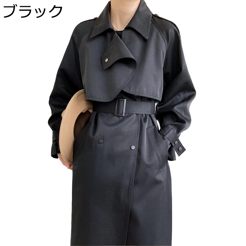 トレンチコート スプリングコート レディース ロングコート 秋 テロンチ ミセス スリム ベルト チェスターコート おしゃれ 薄い シンプル 羽織 クラシック ブルゾン オフィス ビジネス 通勤 秋冬｜ニコニコ生活