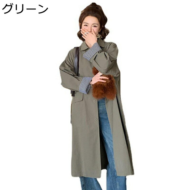 スプリングコート ゆったり トレンチコート レディース 秋冬 ロング丈 ジャケット 秋コート 無地 フレア 折り襟 軽い ダスターコート 防寒 大きめ 女性 クラシック カジュアル お出掛け 仕事 着痩せ