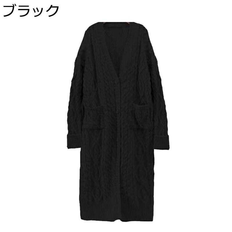 ニット カーディガン ロングカーディガンジャケット レディース 膝下丈 セーター コート 秋 冬 厚手 レトロ ボタン付き ポケット付き ジャカード織 暖かい 保温 上着 カジュアル 通勤 日常