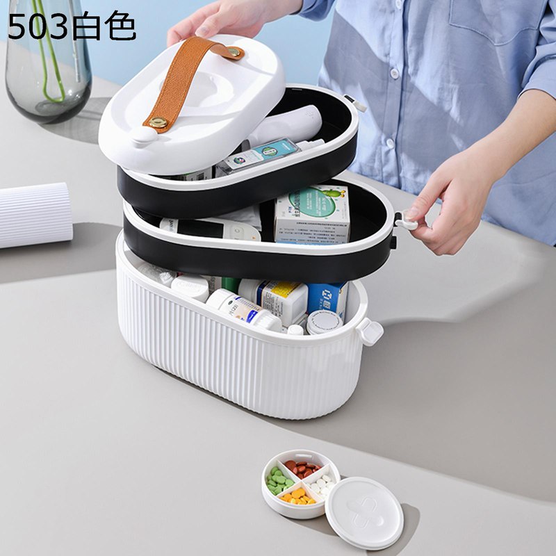 救急箱 くすり箱 三段式 透明ファーストエイドボックス 防水防塵 コンパクト 畳める ケース 小物収納ケース プラスチック 縫製箱 裁縫箱 コスメ収納 薬入れ 工具 道具入れ 緊急 防災 家庭用 車載