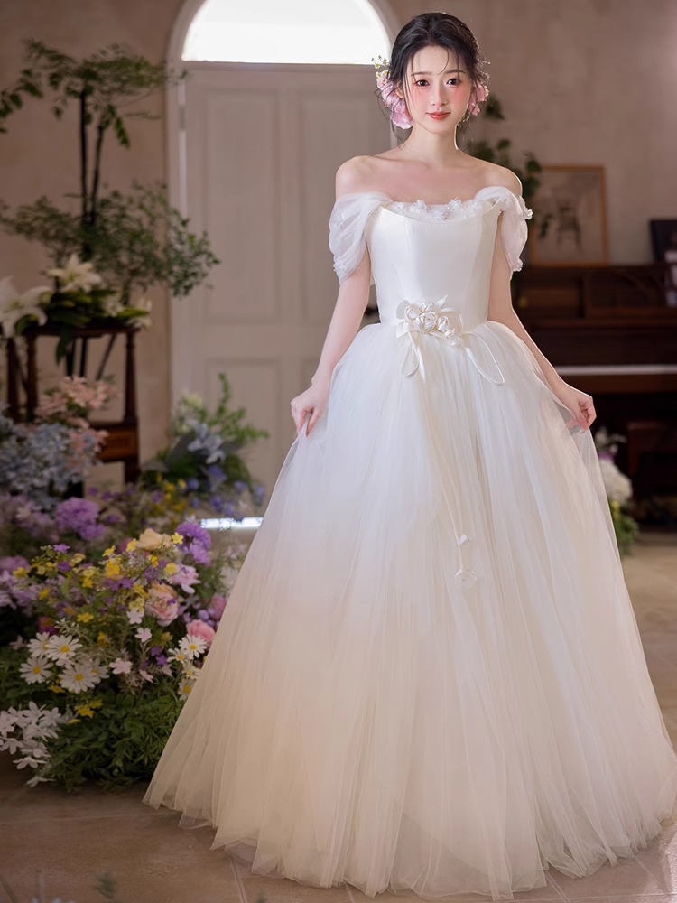 XS-3XL レディース 華燭の典お召しもの 色合いお召しもの 華燭の典 花嫁御寮 交歓会 刺しゅう 二次会 寄り合いお召しもの かき鳴らす会 おお上さん 告げ知らせる会 生まれ落ちる日会  御嬢さん  白いこと ウェディングドレス-レディースファッション