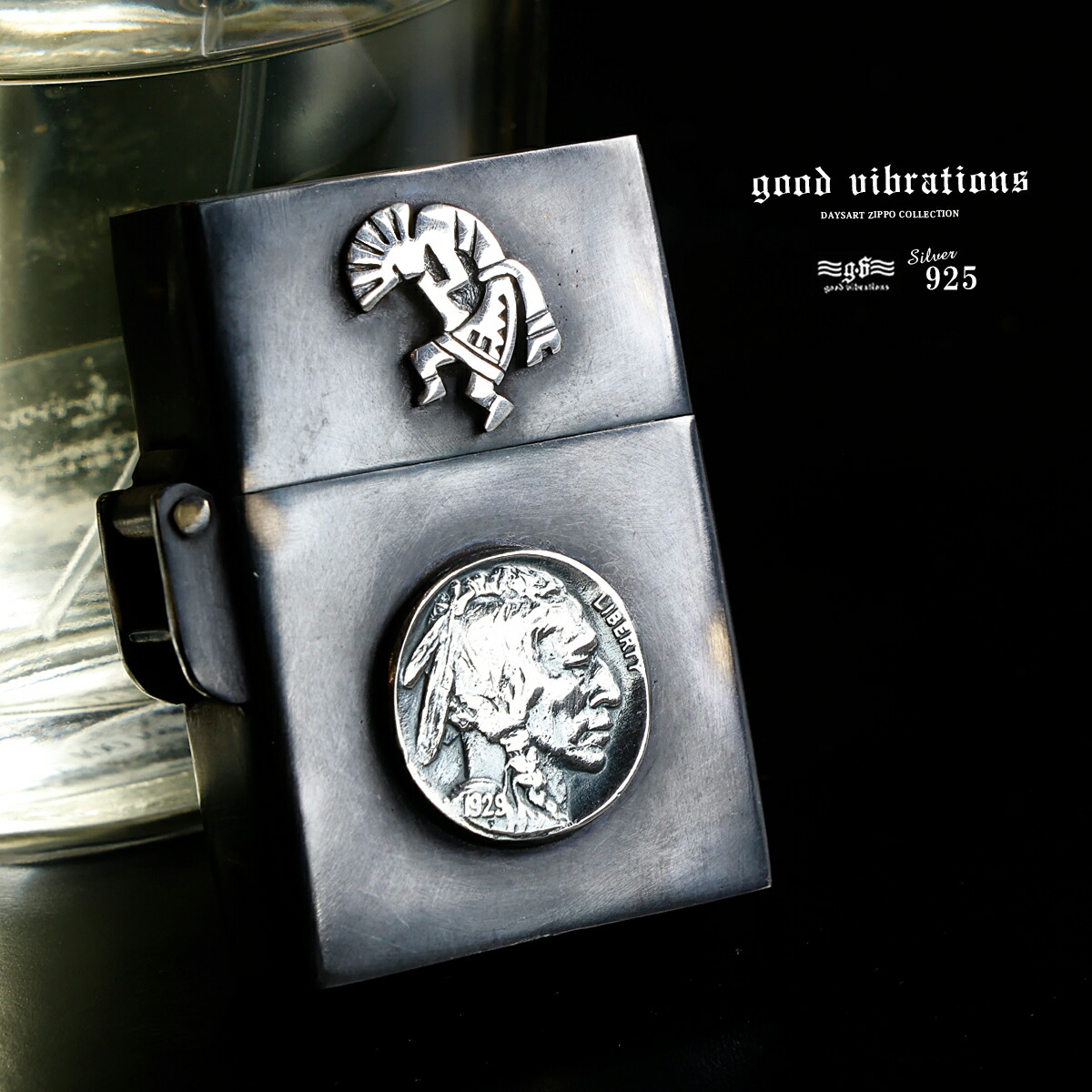 good vibrations グッドバイブレーション Zippo ジッポライター コイン ココペリ シルバー925 真鍮 ブラス いぶし加工 メンズ レディース 正規品 ギフト 送料無料