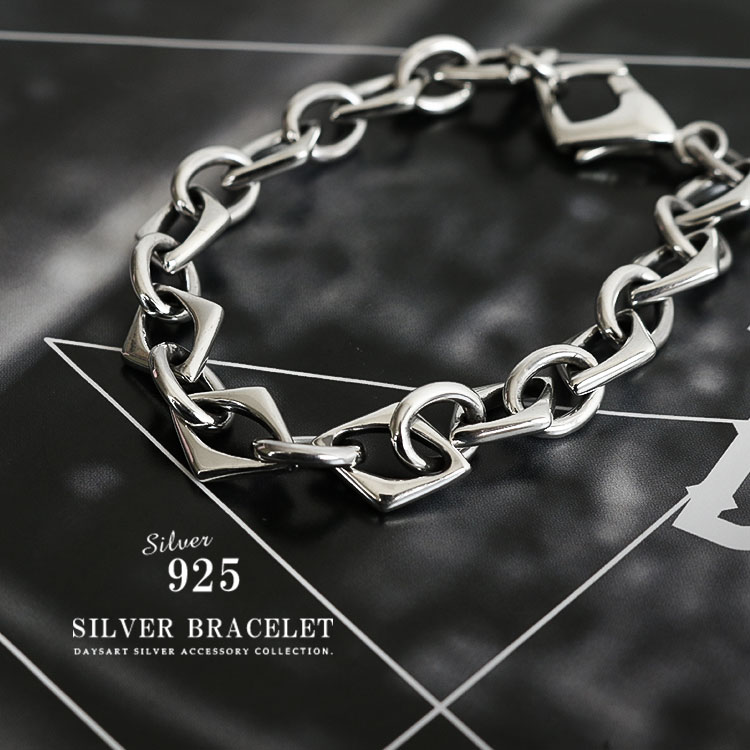 シルバーブレスレット　sliver925　Tバー　ブレスレット　サランボ風 SILVER 925 シャインTバーチェーンブレスレット 25992 | UNOAERRE