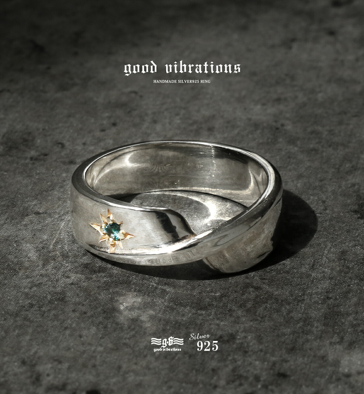 【期間限定15%オフ】リング メンズ シルバー good vibrations ブルートパーズ シンプル アクセサリー シルバー925 純銀 ブランド おしゃれ 高級 指輪 19号 21号 23号|アジアンアーツ 財布バッグ専門店