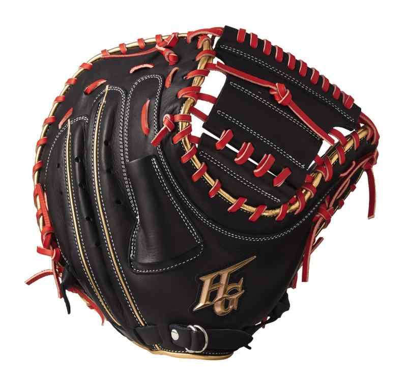HI-GOLD(ハイゴールド） ソフトボール・軟式捕手用ミット BASIC Customer BSG-165Ｍ 右投げ LH ブラック&times;レッドオレンジ｜ニコラショップ店