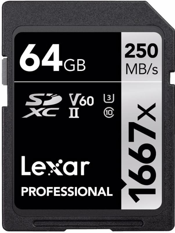 Original Lexar 1667x V60 250MB/s Flash Memory sd cards 64GB 128GB 256GB UHS-II U3 Card high speed SDXC For 3D 4K 固定ディスク video 64GB