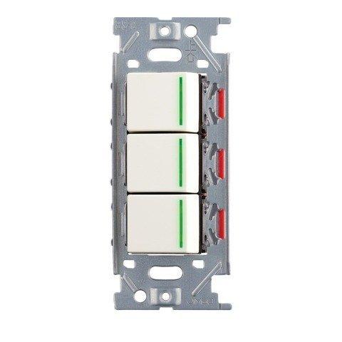 神保電器/NKW3路ガイドランプ付きスイッチセット トリプル ピュアホワイト(PW) NKW03009|ニコラショップ店