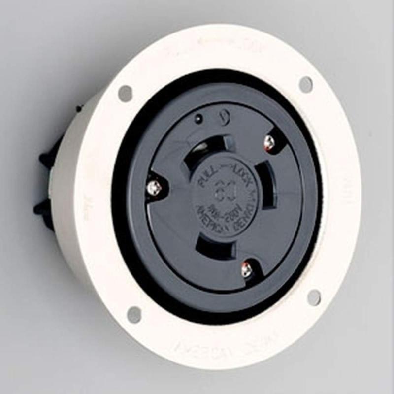 アメリカン電機 引掛形 フランジコンセント 黒 3P250V｜ニコラショップ店