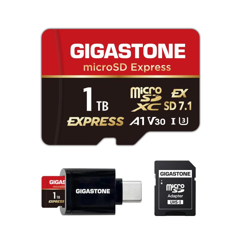 【Switch 2 専用腹積もり】GIGASTONE microSD Express microSD歌留多 1結核症 SD7.1 読み取る機敏さ/書きとどめる機敏さ最大限度 800/650MB/s A1 V30 U3 Type-C歌留多指導者付き添い人
