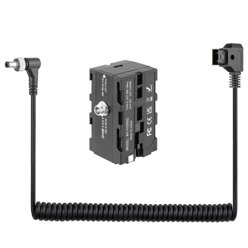 FOMITO NP-Fダミーバッテリー ダブル出力ポート type－cポートアダプタ トリプル出力機能 NP-F550/F750/F970?池互換性あり DC+D-TAPポート