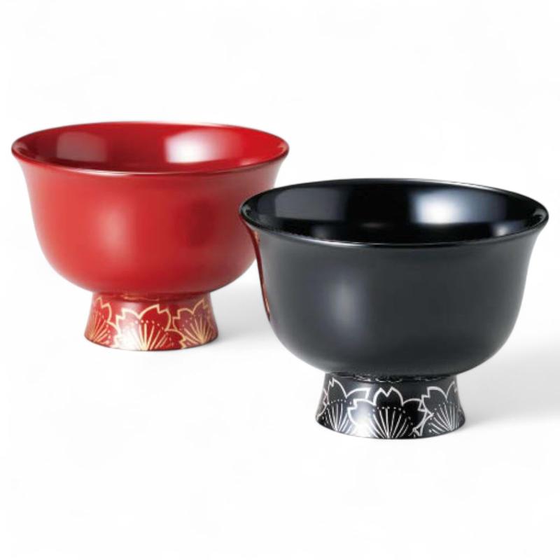 J-kitchens 2客書き割り 塗師細工 お椀 手ペンキ塗り うるし PID-528947 日本製