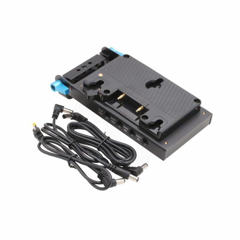 HangTon ゴールドマウントバッテリープレート 5ウェイ Dタップ DC出力 15mm ロッドクランプアダプター 電源供給 アントンバウアーバッテリーに対応 (マルチ出力)