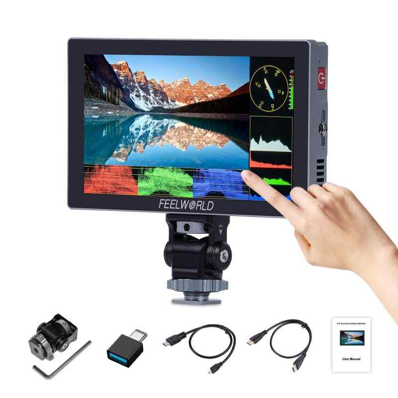 FEELWORLD P6X 5.5インチ 1000Nit カメラフィールドモニター 3D LUT、HDR、波形、9:16マーカー 1920x1080 タッチスクリーン4K HDMI 60HzをサポートDSLRカメラモニター