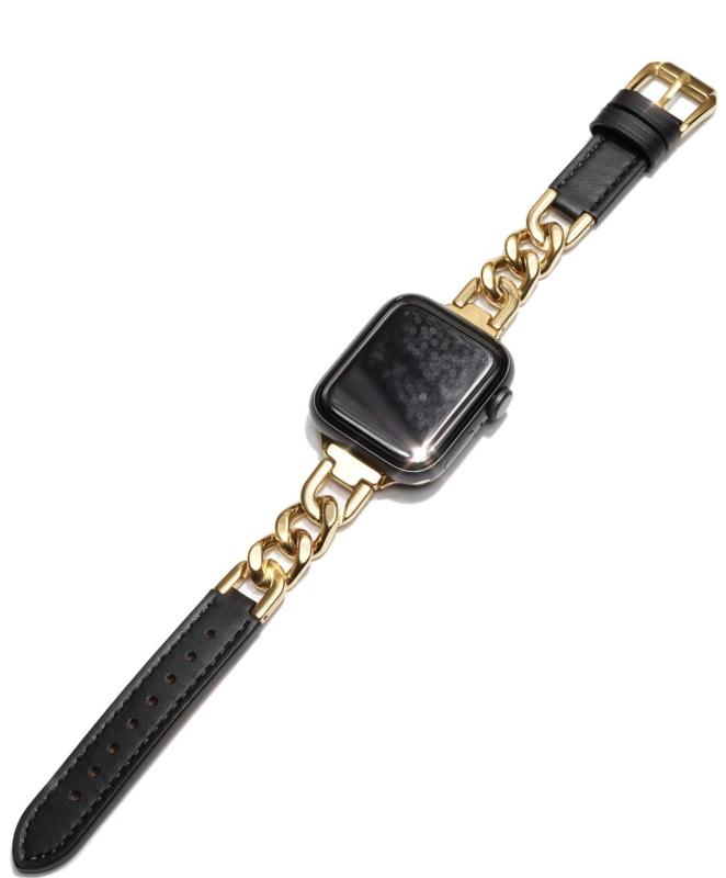 Royce&Roland Apple watch チェーン & レザー ベルト (40mm 41mm 42mm / 44mm 45mm 46mm 49mm) おしゃれ アップルウォッチ 時計 バンド レザーバンド/ステンレス 本革 (Se