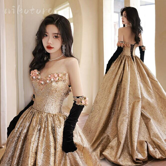 【XS-2XL】 イブニングドレス ウェディングドレス ノースリーブ トレーンドレス プリンセスドレス Aラインドレス 演奏会 コンサート 披露宴 パーティードレス 二次会ドレス コンクールドレス 発表会 ロングドレス 結婚式 花嫁 前撮り 後撮り ブライダル フォーマル 編み上げ