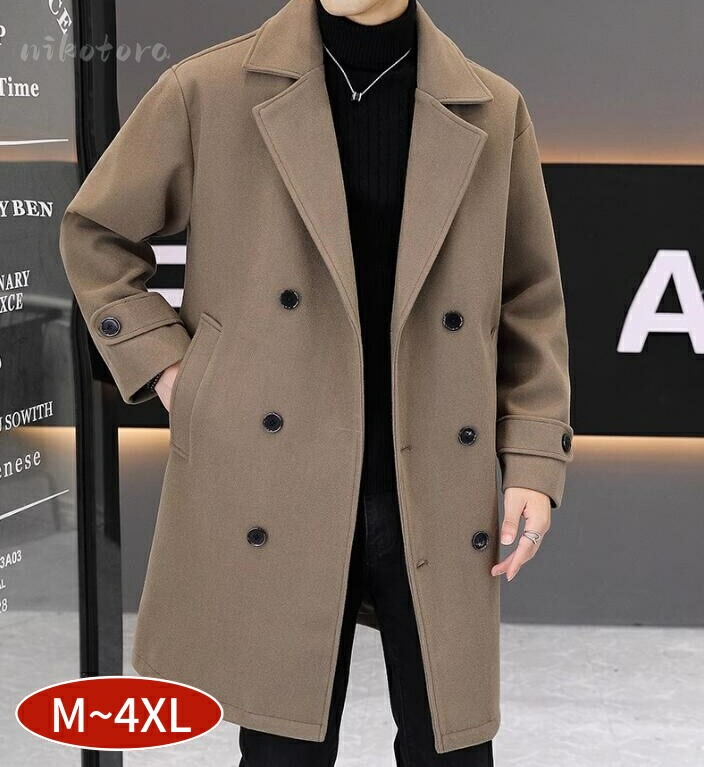 コート メンズ （カシミヤ85%　ウール15%） チェスターコート カシミヤ混 ラシャコート 長袖ブレザー テーラードジャケット ビジネスコート ミドル丈 無地 フォーマル シングル トレンチコート 防寒 暖かい 通勤 通学 オフィス 紳士服 冬物 秋物 韓国 ファッション