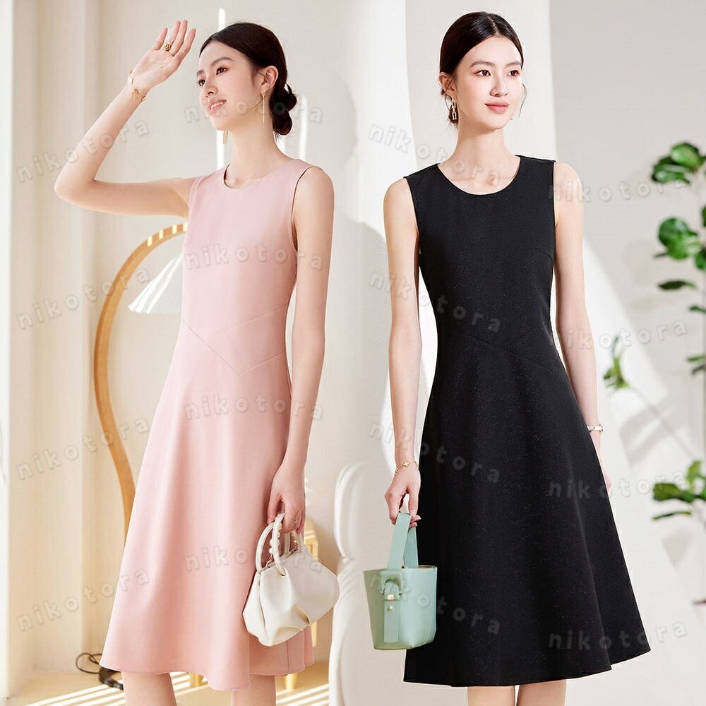 楽天市場】ワンピース レディース ドレス ノースリーブ フレア