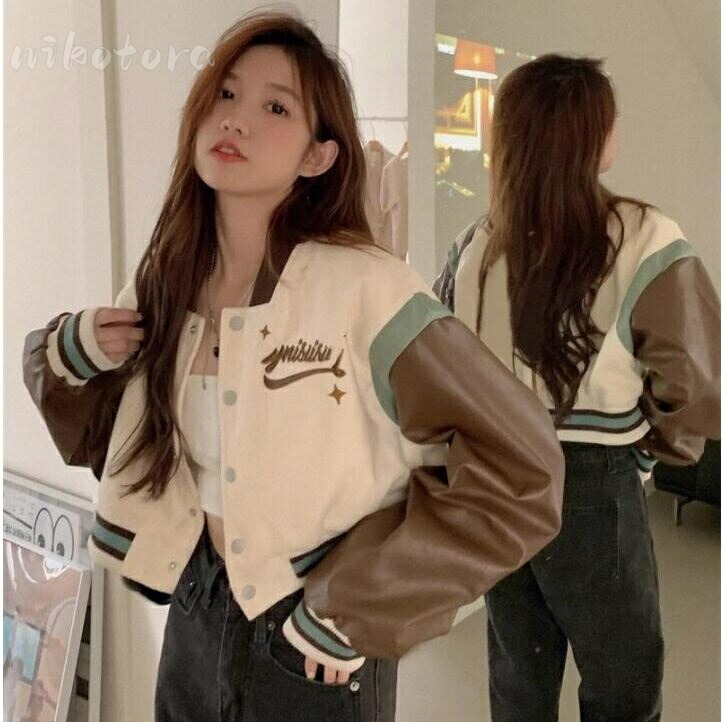 スタジャン カジュアル ゆったり ユニセックス 可愛い 韓国 M~XL 楽天市場】韓国 スタジャン（着丈（トップス・コート