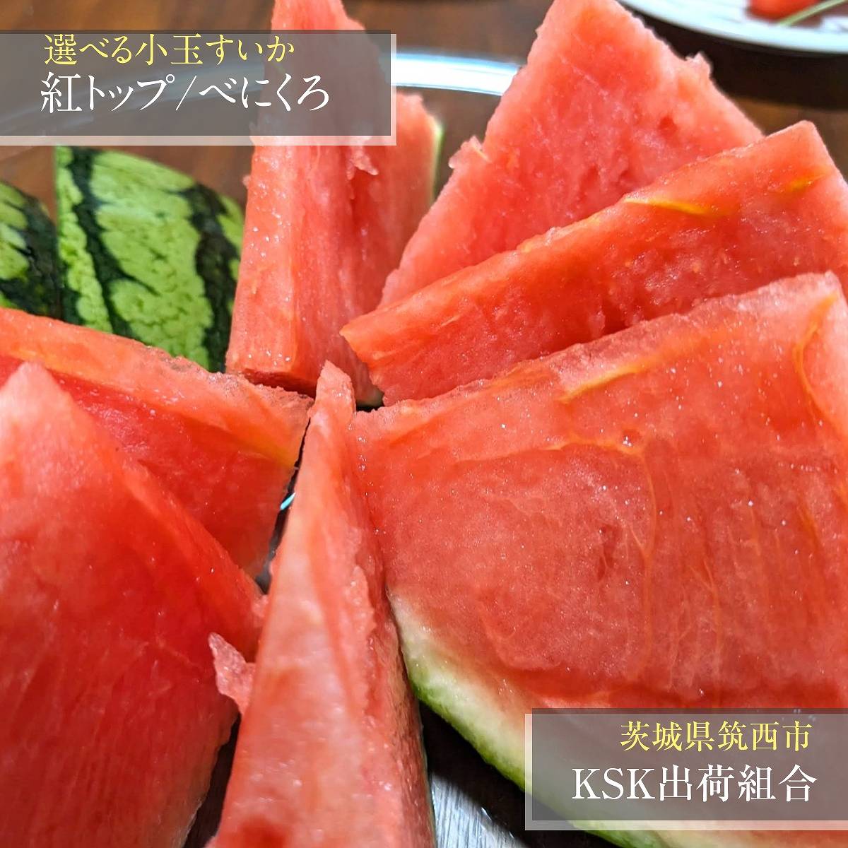 スイカ 小玉スイカ 【KSK出荷組合】 紅トップ べにくろ L 好きな2個 3.2～3.6kg 食べ比べ 贈答用 茨城県筑西市 すいか 小玉 母の日 父の日 《5/6～5/中旬より出荷》