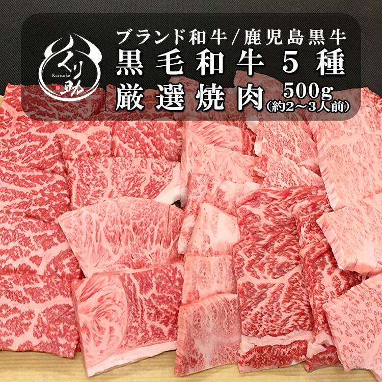 【食べ比べ！黒毛和牛5種入り】店長お任せ焼肉セット500g(2人～3人)鹿児島黒牛A4以上を使った極上の焼肉カルビー、赤身、極上カルビー、火打ち（入っている商品はその都度変わります。） ギフト バーベキュー BBQ 牛肉 和牛
