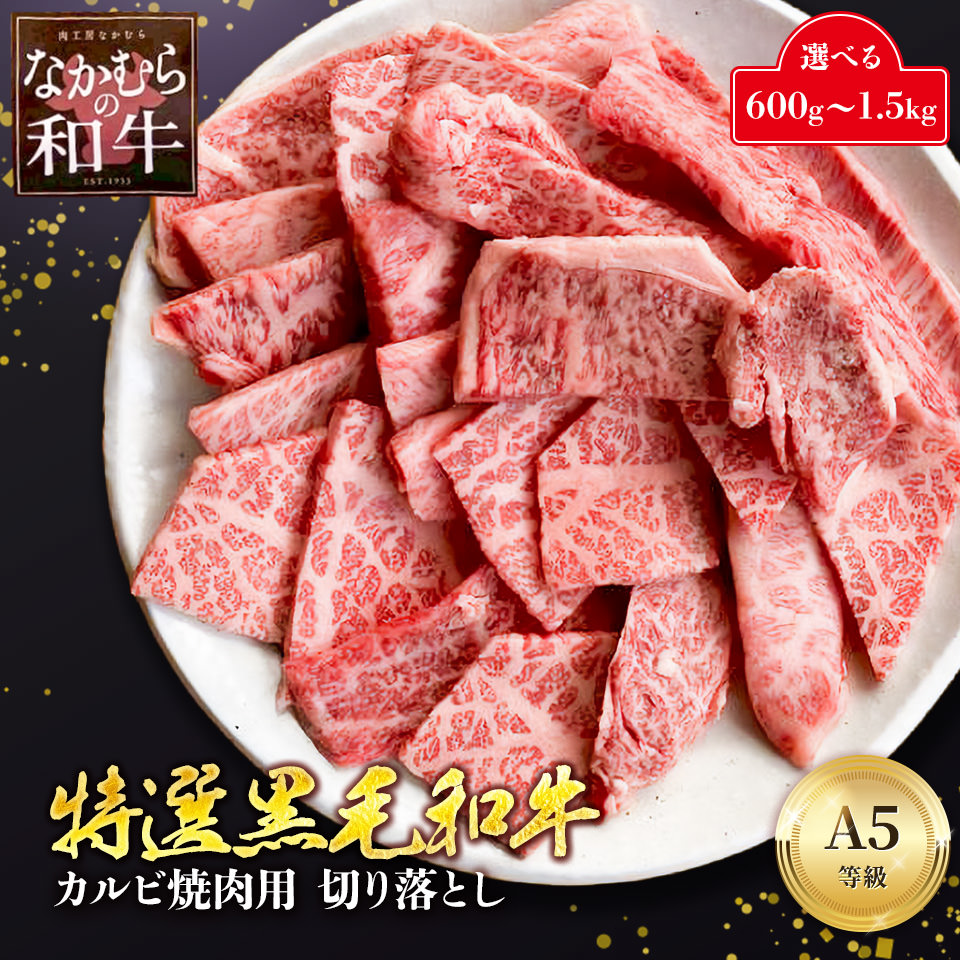 やわらかい 希少な未経産雌牛 A5 黒毛和牛 特選 カルビ 切り落とし 焼肉用 600g 800g 1kg 1.5kg バラ モモ ウデ 肩 牝牛 霜降り 赤身 焼肉 和牛 国産 牛肉 送料無料 ギフト お祝い 内祝い 卒業祝い 入学祝い 就職祝い 母の日 早割 5000円 10000円 15000円 肉工房なかむら