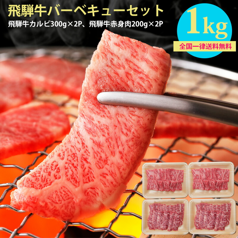 バーベキュー 肉 焼肉 セット 飛騨牛 バーベキューセット 1kg  約4～5人 送料無料 お肉 1kg  焼き肉 焼き肉セット カルビ もも かた 赤身  福袋 詰め合わせ お取り寄せグルメ 高級