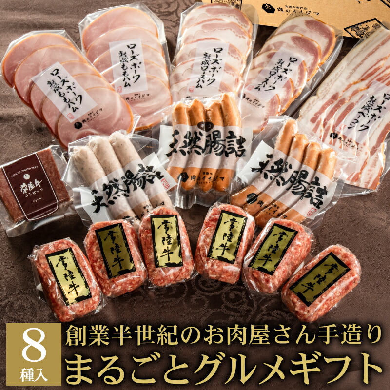 ギフト ハム プレゼント ソーセージ 肉 詰め合わせ イイジマ工房まるごとセット 8種 約1.5kg 誕生日プレゼント 食べ物 肉 お祝い 内祝い 出産祝い お返し 高級 手造り 結婚 茨城 送料無料