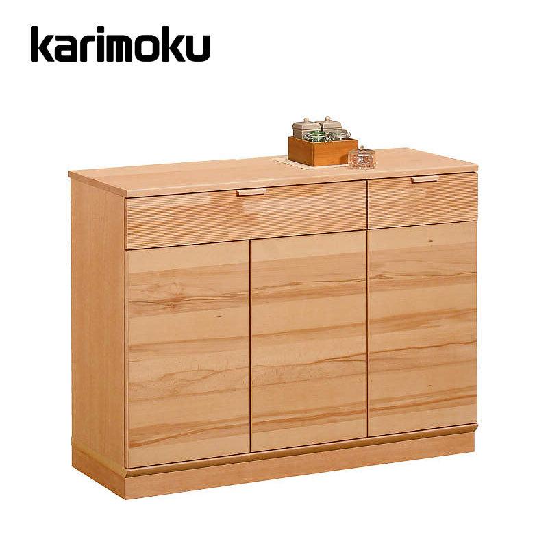 カリモク キャビネット QD3506 幅104.9cm カップボード キッチンボード 食器棚 karimoku 国産 和モダン｜インテリアショップ　NIMUS