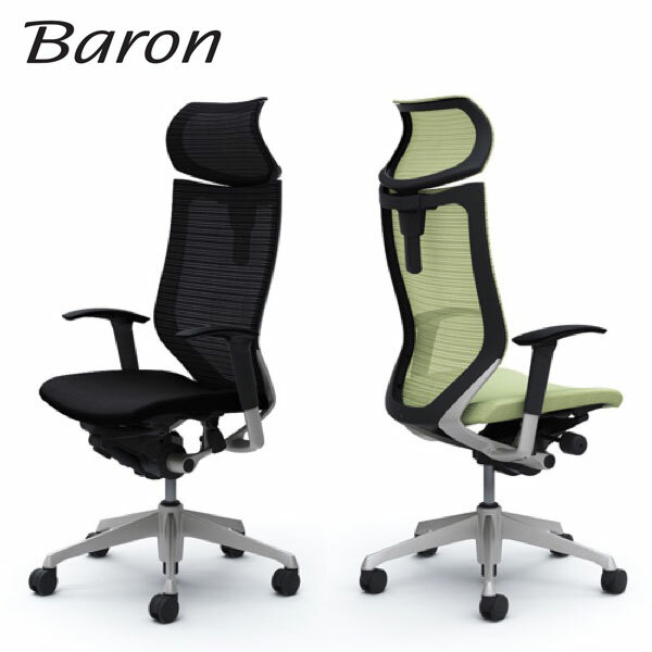 Baron バロン エクストラハイバック 可動ヘッドレスト シルバーフレーム ブラックボディ 座クッション 背スタンダードメッシュ アジャストアーム 可動肘 CP81DR CP81DS CP82DR CP82DS CP81NR CP81NS CP82NR CP82NS オカムラ okamura オフィスチェア ワークチェア｜インテリアショップ　NIMUS