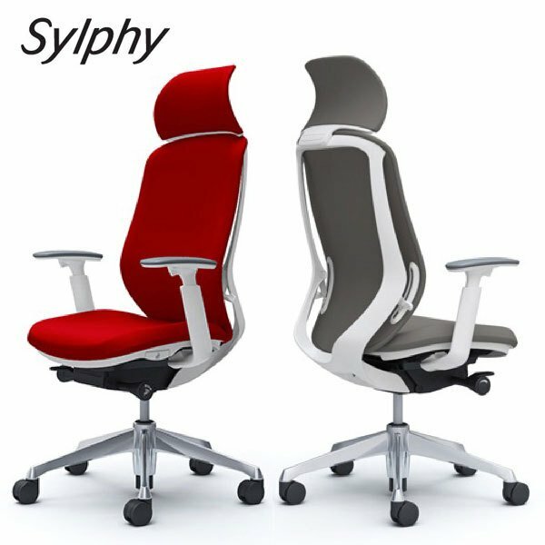 ＜期間中P15倍＞Sylphy シルフィー エクストラハイバック ホワイトボディ 背クッション（プレーン）タイプ アジャストアーム アルミ脚 オフィスチェア オカムラ okamura 83,672円