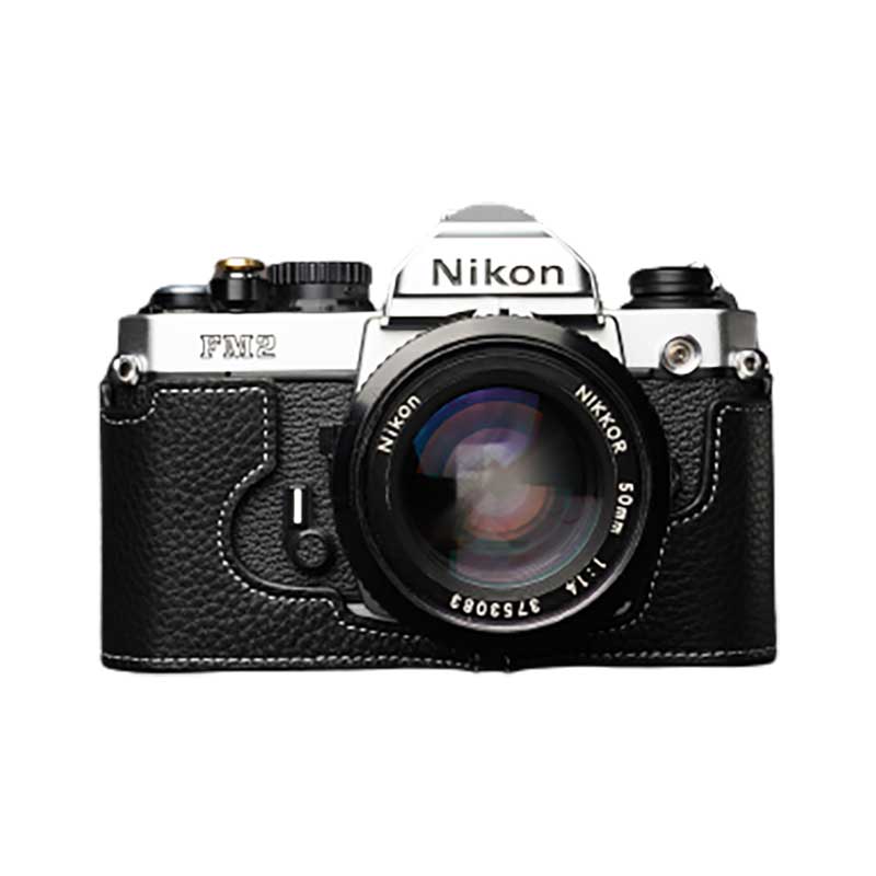 【中古】Nikon New FM2 レンズ2本　レザーケース　ストラップ　説明書 中古】Nikon New FM2 レンズ2本 レザーケース ストラップ 説明書