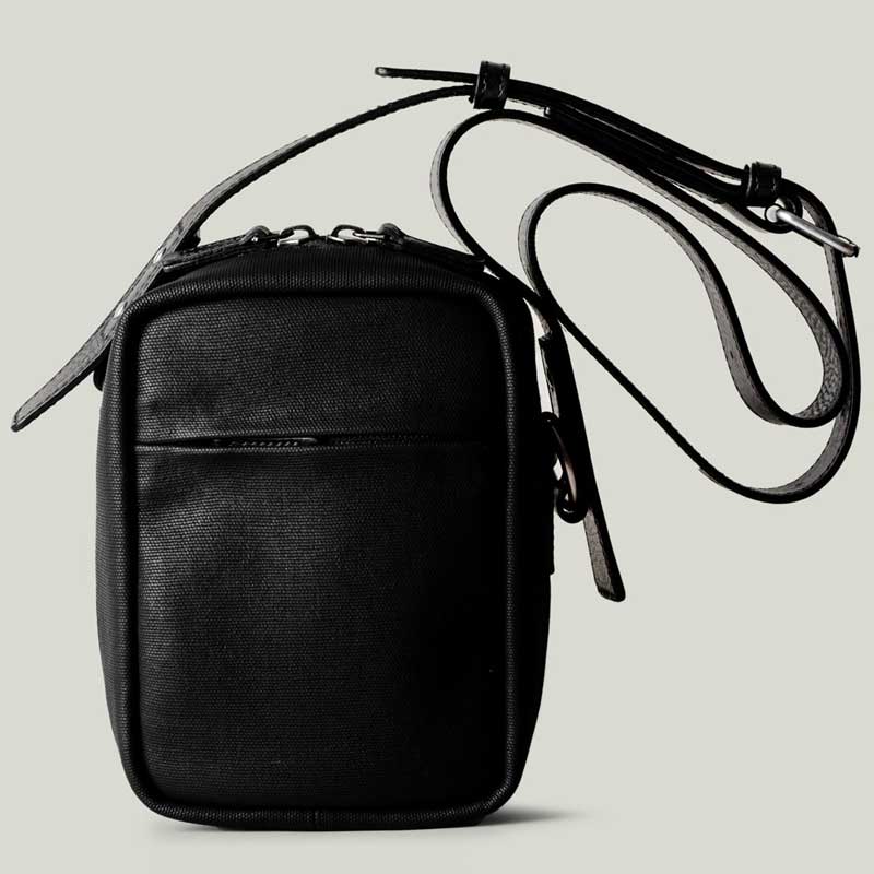 hardgraft イタリアン製 キャンバス ショルダーバッグ Black ブラック おしゃれ シンプル カメラバッグ 普段バッグ かばん ポーチ 斜めがけ バッグ Italian cotton twill canvas Camera Bag QUINT-BLK