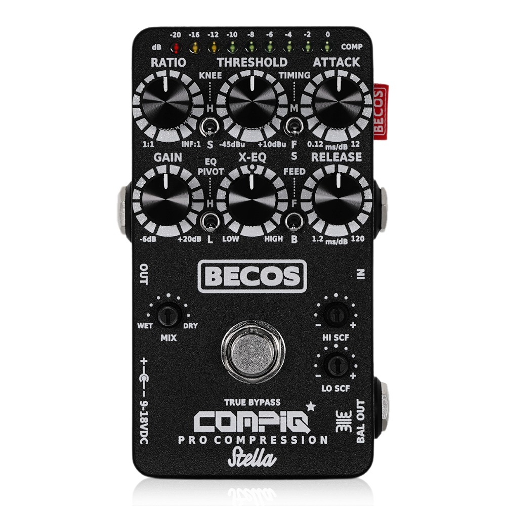 BECOS - CompIQ STELLA Pro Compressor MkII with DITOS | コンプレッサー ギター ベース エフェクター コンパクトペダル