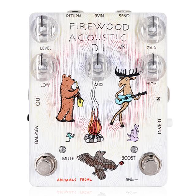 Animals Pedal - Firewood Acoustic D.I. MKII | アニマルズペダル 3種類のEQ (High、Mid、Low)、エフェクトループを搭載したアコースティックギター用DI ギター エフェクター 16,011円