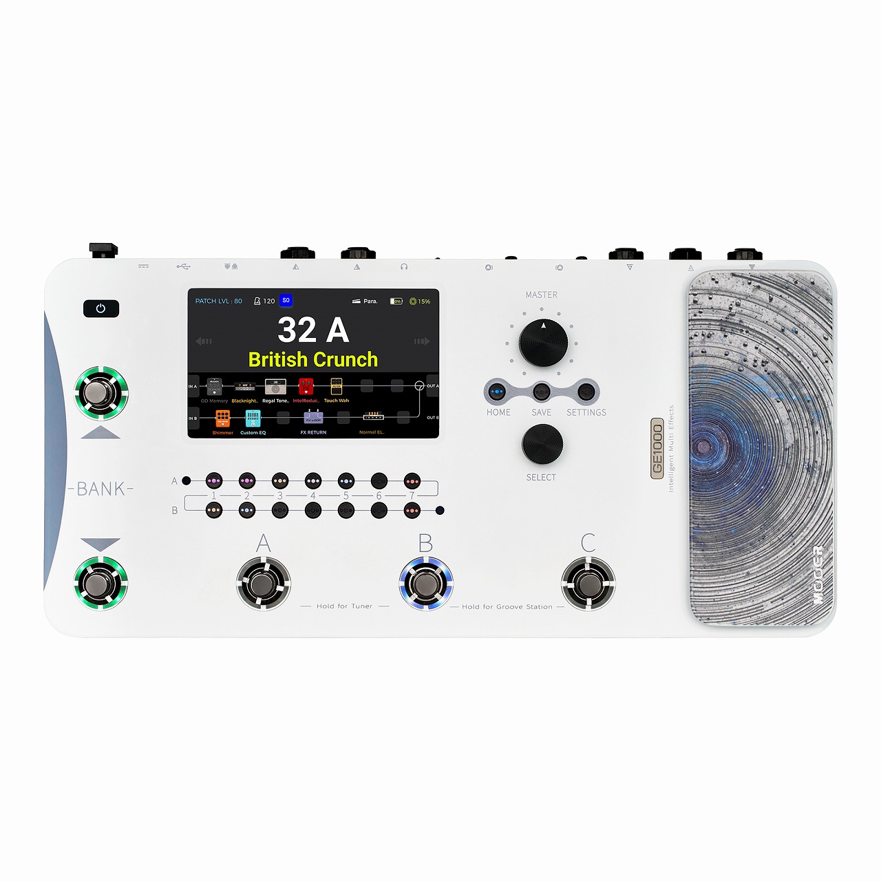 Mooer - GE1000 White | マルチエフェクター カラータッチスクリーン AIイコライザー搭載
