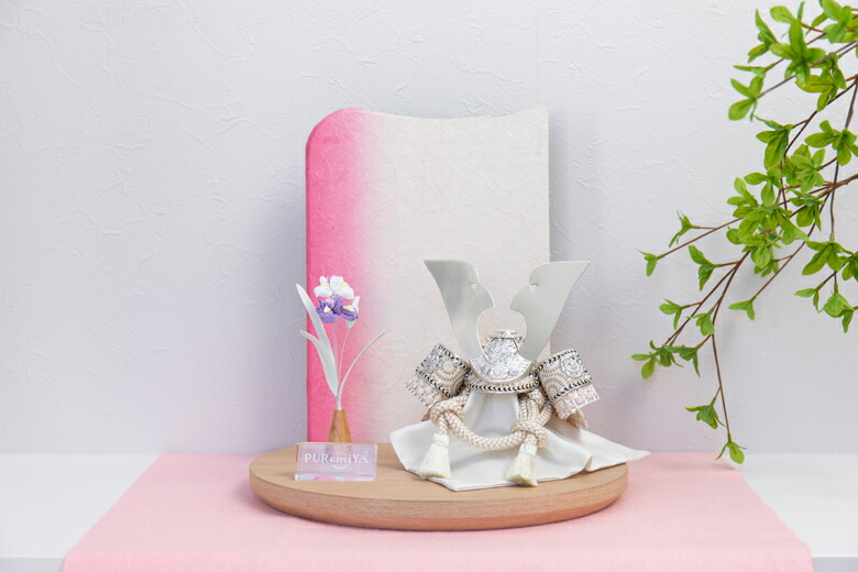 508 麻和紙衝立 Puremiya おしゃれ おひな様 お洒落 かわいい しょうぶ ちりめん ひな人形 ぷれみや インテリア オリジナル コンパクト シルバー シンプル ナチュラル ピンク プレミヤ モダン 五月人形 五月飾り 兜 兜飾り 和紙 小さめ 木目 桃色 白ピンク 菖蒲 銀色 在庫