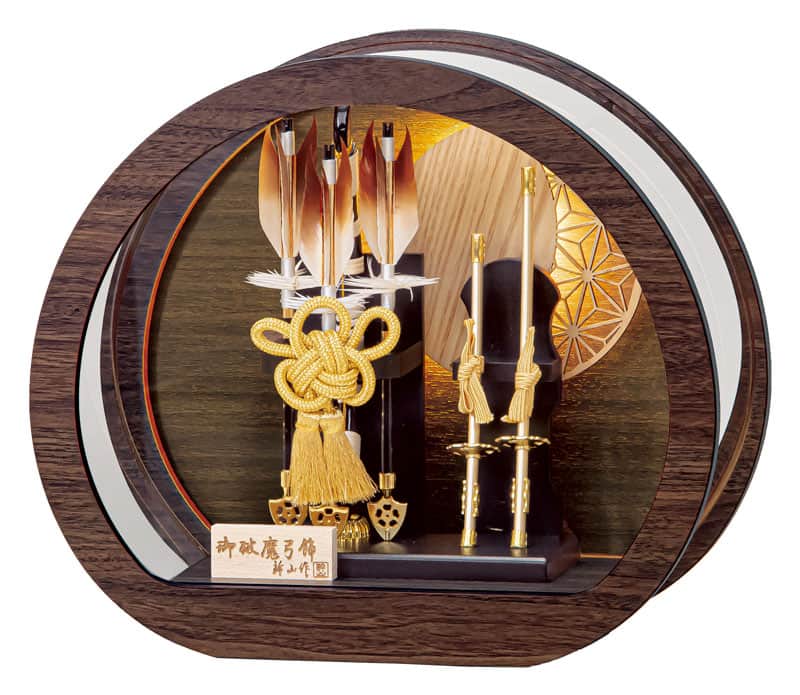 破魔弓 平安豊久 ケース飾り 幹山作 雄大 10号 アクリルケース LED付 【2026年度新作】 h081-mo-101765 GH-008
