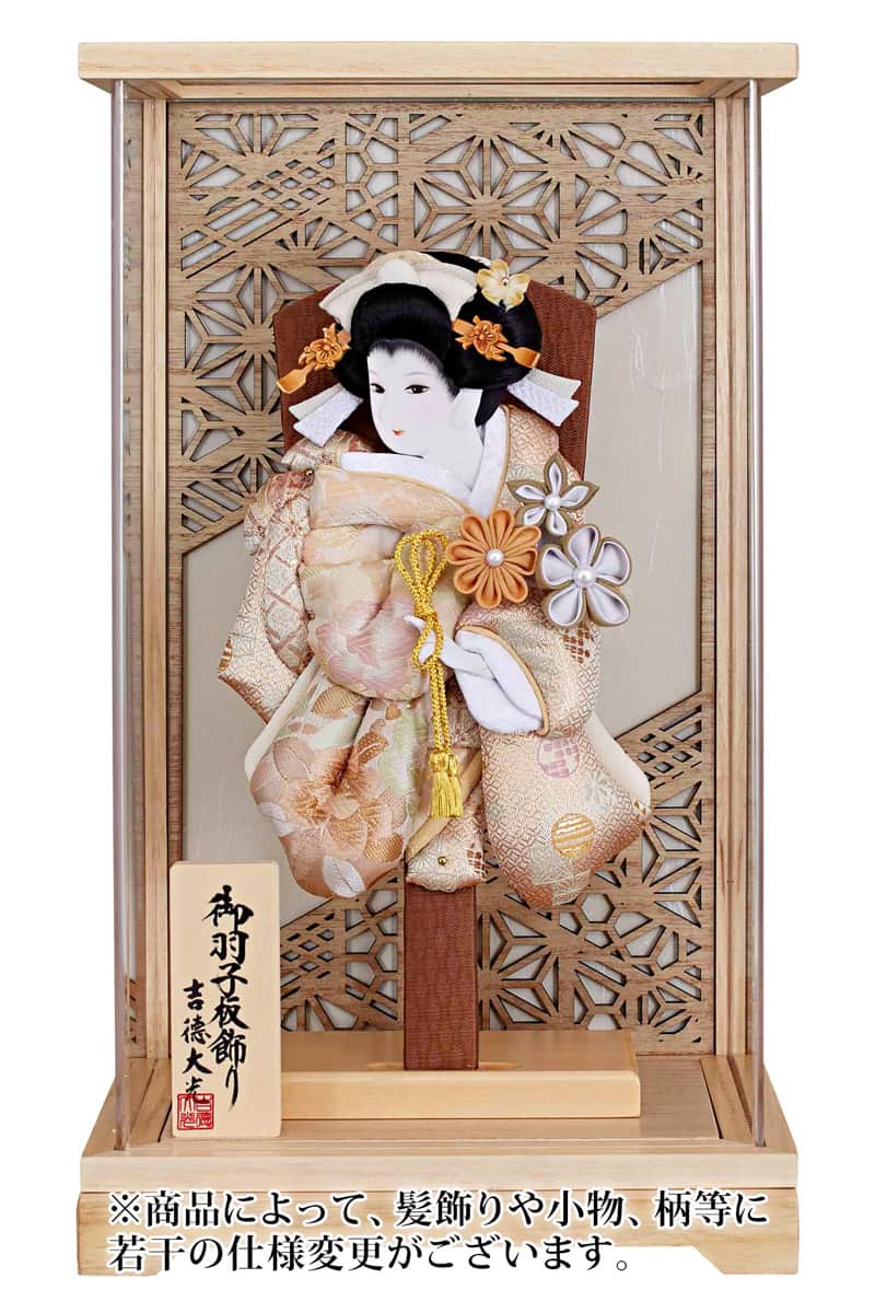 楽天市場】羽子板 吉徳大光 ケース飾り 能楽鶴亀 13号 檜ケース 面取