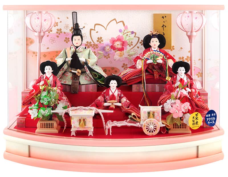 楽天市場】送料無料 久月作 雛人形 衣装着五人揃い ガラスケース入り