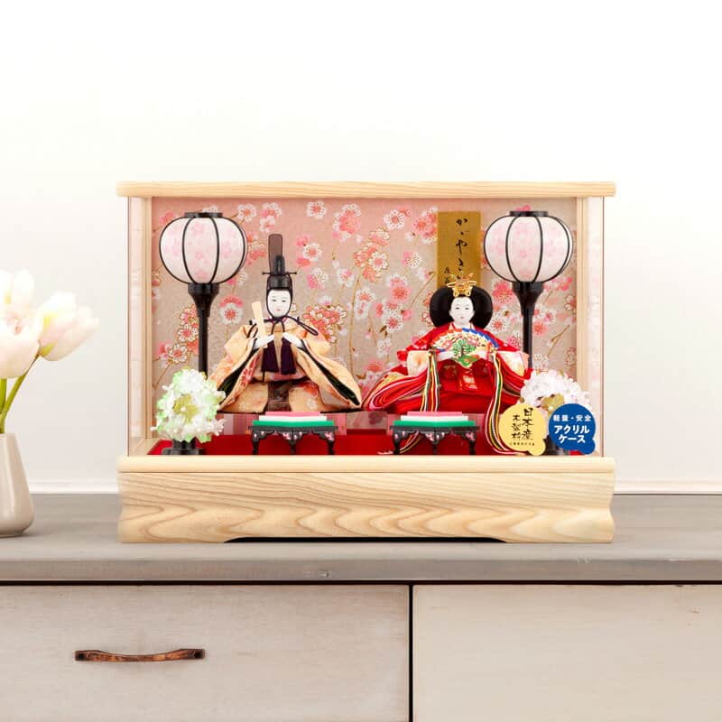 楽天市場】雛人形 ひな人形 雛 ケース飾り 親王飾り ゆうか ピンク艶