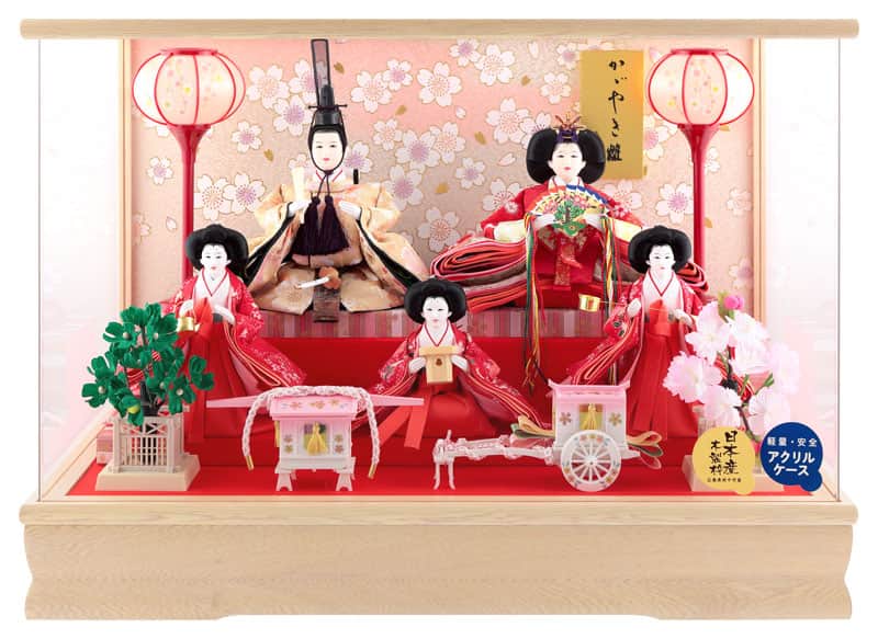楽天市場】雛人形 ひな人形 ケース飾り 五人飾り 藤翁作 舞姫 小三五五
