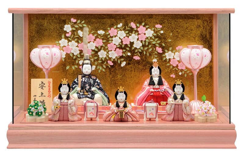 雛人形 コンパクト 一秀 ひな人形 木目込人形飾り ケース飾り 五人飾り 木村一秀作 安土雛 16号 【2026年度新作】 h083-ii-004|人形屋ホンポ特急/雛人形五月人形