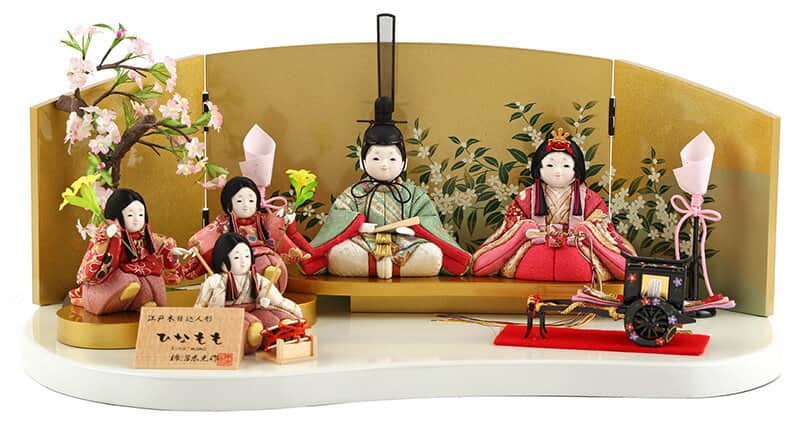 雛人形 コンパクト 柿沼東光 ひな人形 雛 木目込人形飾り 五人飾り 江戸木目込 ひなもも 【2026年度新作】 h303-mi-kt-1874b