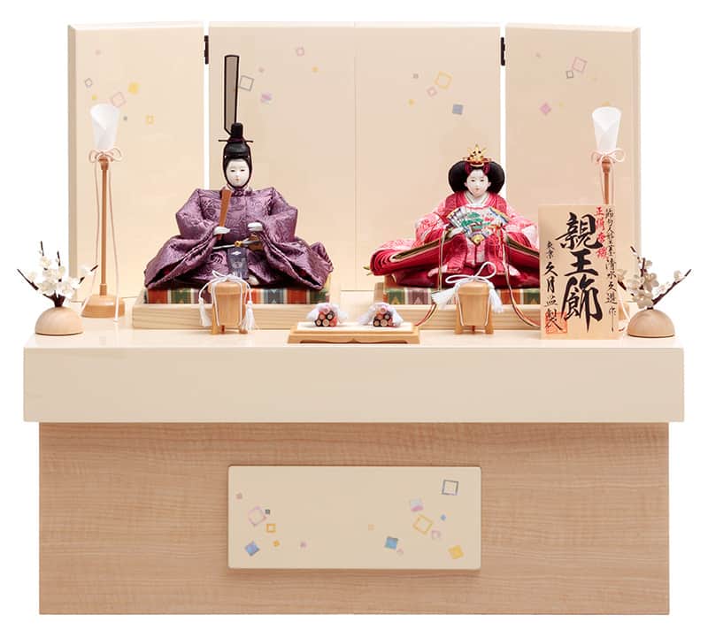 【クーポン利用で10%OFF】雛人形 コンパクト 久月 ひな人形 収納飾り 親王飾り 清水久遊作 正絹唐織 久月オリジナル頭 【2026年度新作】 h083-k-3416 D-65