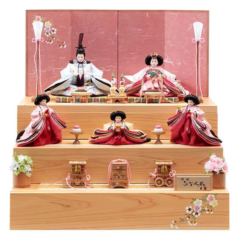 楽天市場】雛人形 久月 ひな人形 雛 段飾り 五人飾り 銘木シリーズ 檜
