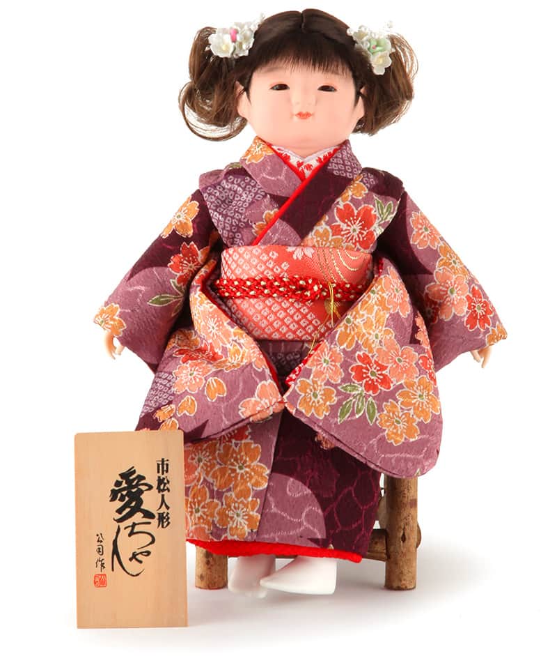 雛人形 ひな人形 雛 市松人形 童人形 人形単品 公司作 愛ちゃん 木製椅子付 【2026年度新作】 mi-kj-5085-za-04b ひな祭り