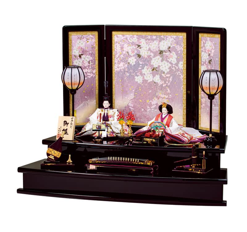 雛人形 平安豊久 ひな人形 段飾り 親王飾り 田村芙紗彦作 桜祇園 刺繍 京八番親王揃 押し花屏風 【2026年度新作】 h083-mo-303119 HJ-122