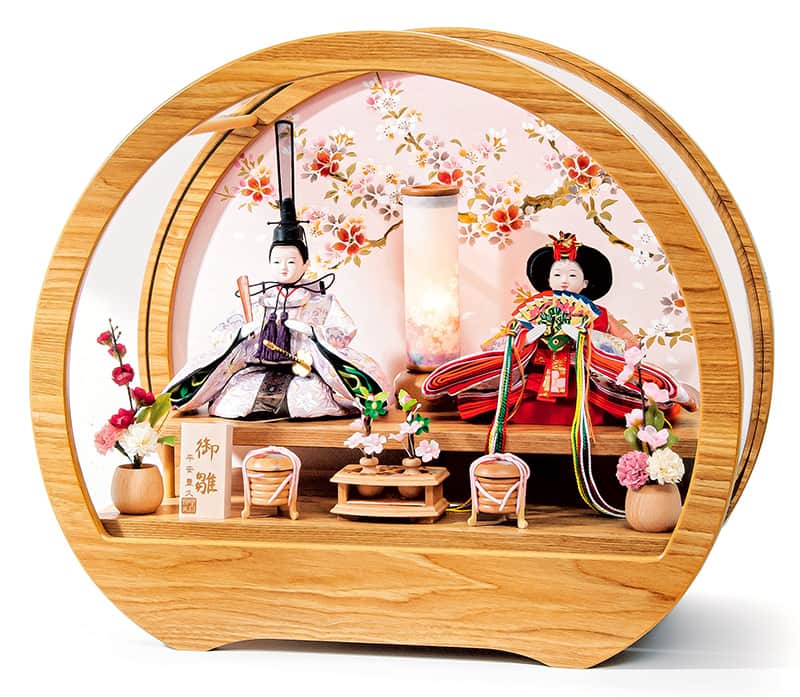 楽天市場】雛人形 コンパクト ケース飾り くるみ 芥子親王 木目 タモ材