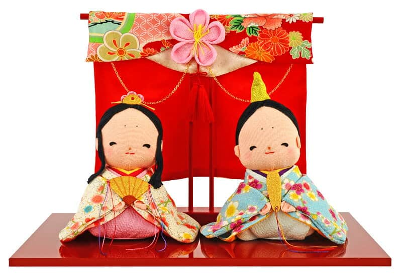 雛人形 コンパクト ひな人形 雛 平飾り 親王飾り 和ぐるみ ほんわか春色雛 几帳付 【2026年度新作】 h283-rk-1-0650